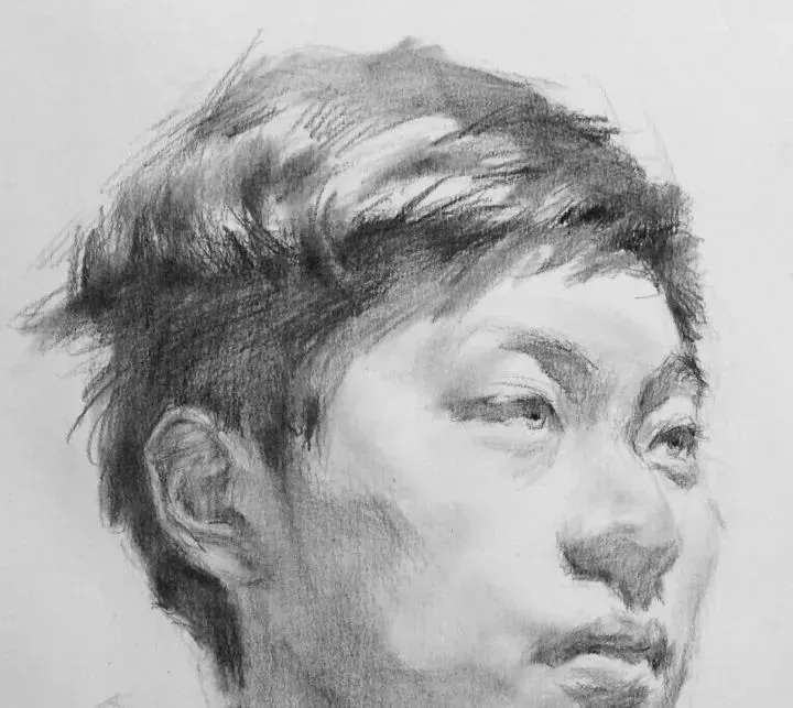  廣州畫室排名前三畫室教你如何讓你的素描頭發看起來不死板粗糙有質感,39