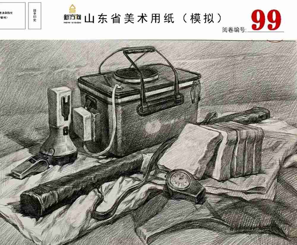 21屆山東美術二模高分卷，廣州美術高考畫室覺得是神仙打架,24