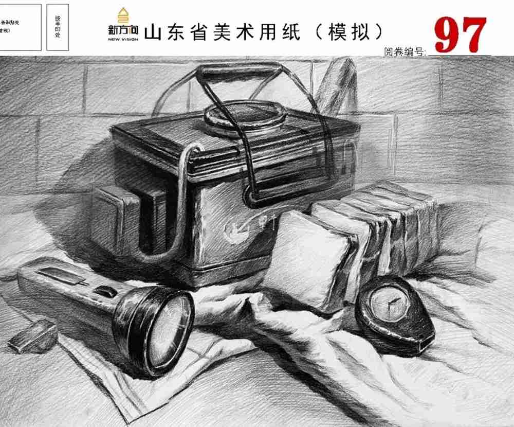 21屆山東美術二模高分卷，廣州美術高考畫室覺得是神仙打架,39