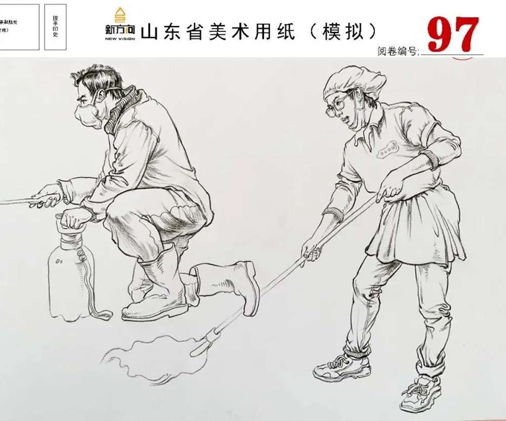 21屆山東美術二模高分卷，廣州美術高考畫室覺得是神仙打架,53