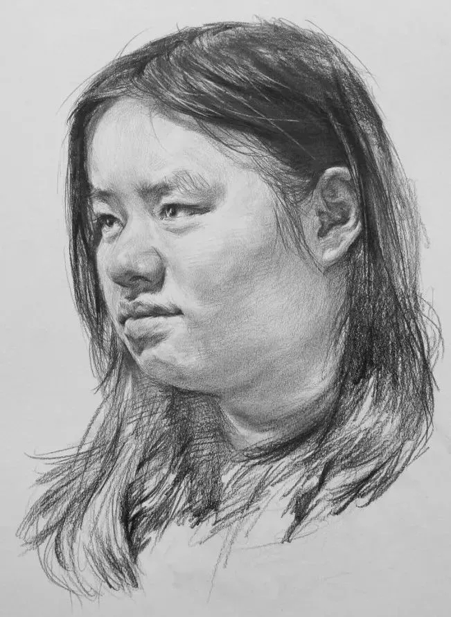  廣州畫室排名前三畫室教你如何讓你的素描頭發看起來不死板粗糙有質感,60