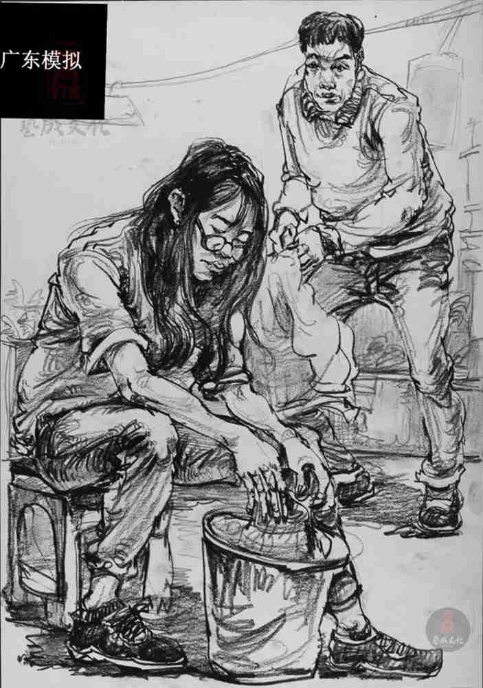 今天廣州十大畫室老師送你近兩年廣東模考速寫高分卷,10