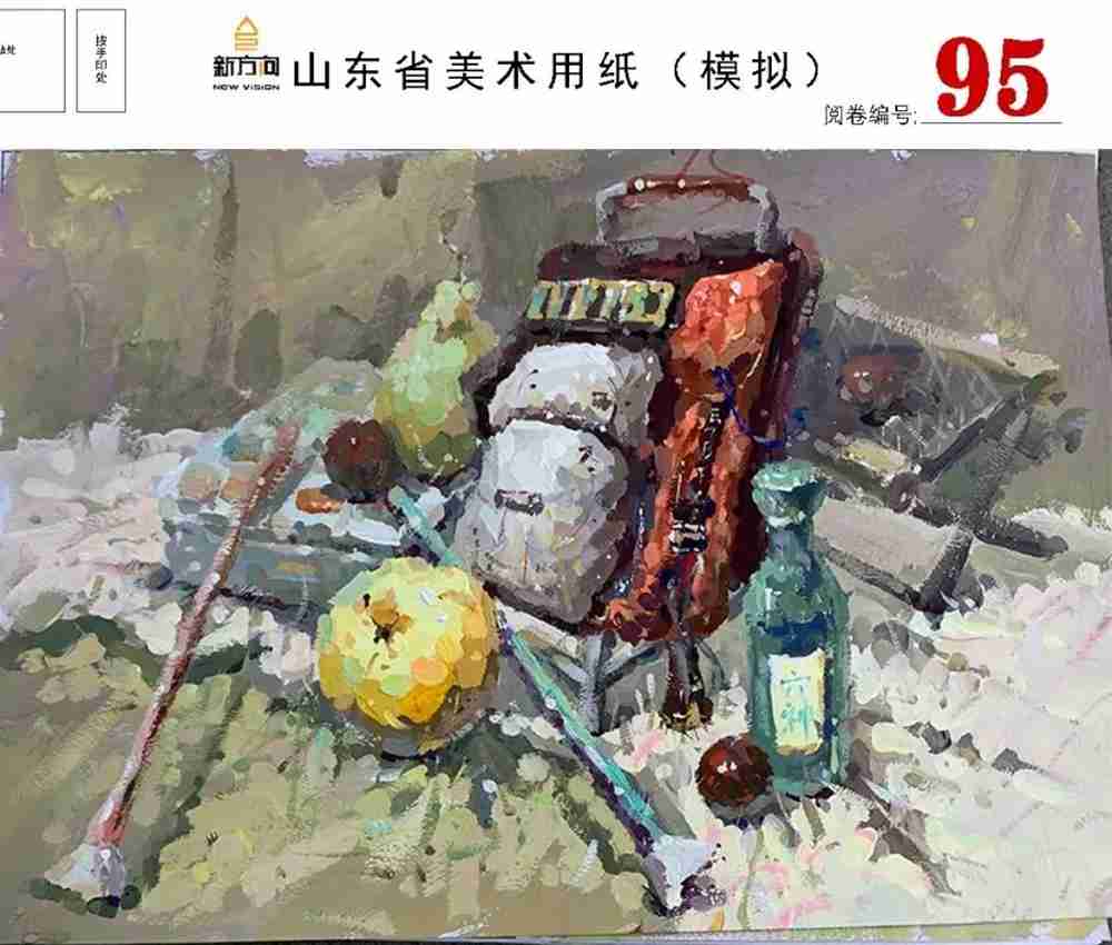21屆山東美術二模高分卷，廣州美術高考畫室覺得是神仙打架,19