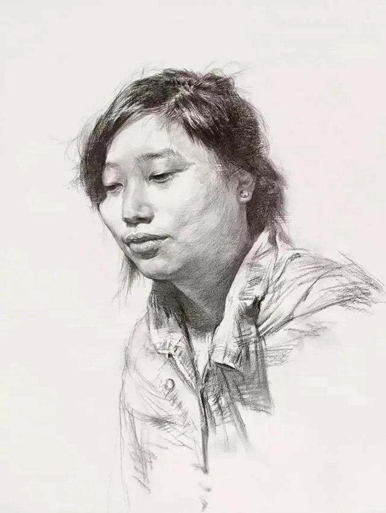 【廣州畫室基礎鞏固】女青年頭像素描拿分點歸納,12