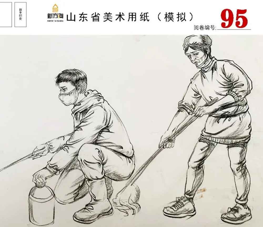 21屆山東美術二模高分卷，廣州美術高考畫室覺得是神仙打架,68