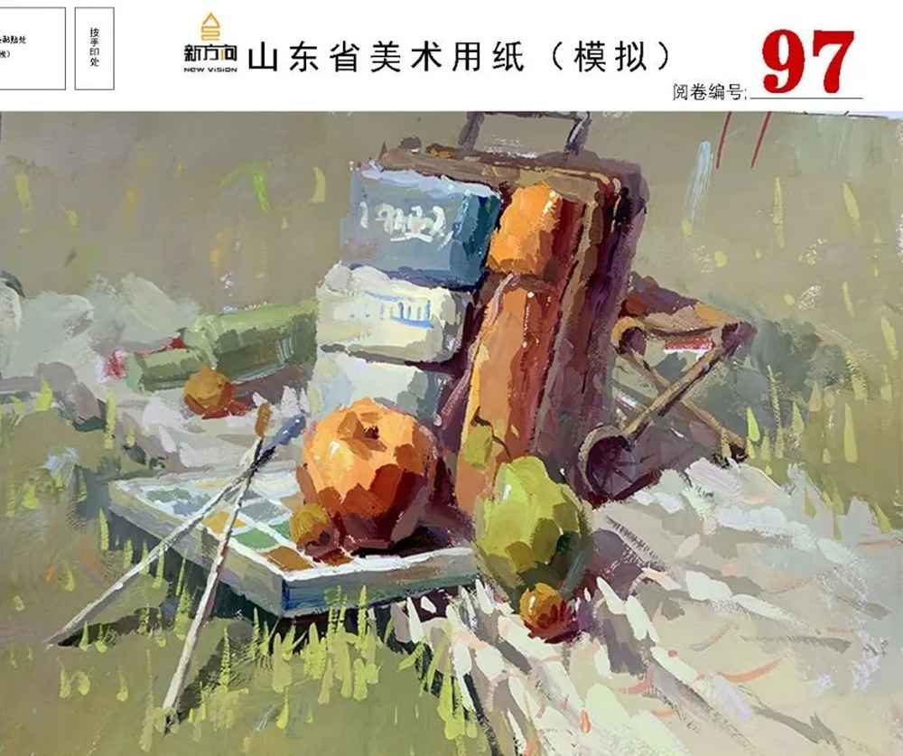 21屆山東美術二模高分卷，廣州美術高考畫室覺得是神仙打架,09