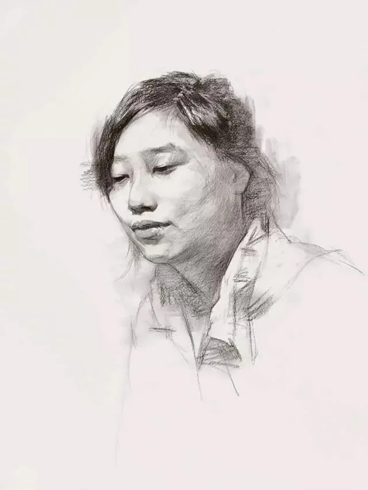 【廣州畫室基礎鞏固】女青年頭像素描拿分點歸納,10