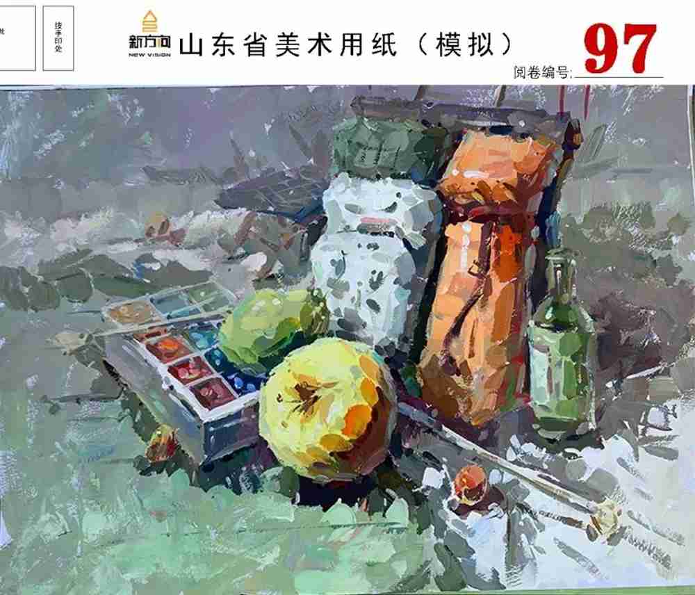 21屆山東美術二模高分卷，廣州美術高考畫室覺得是神仙打架,06