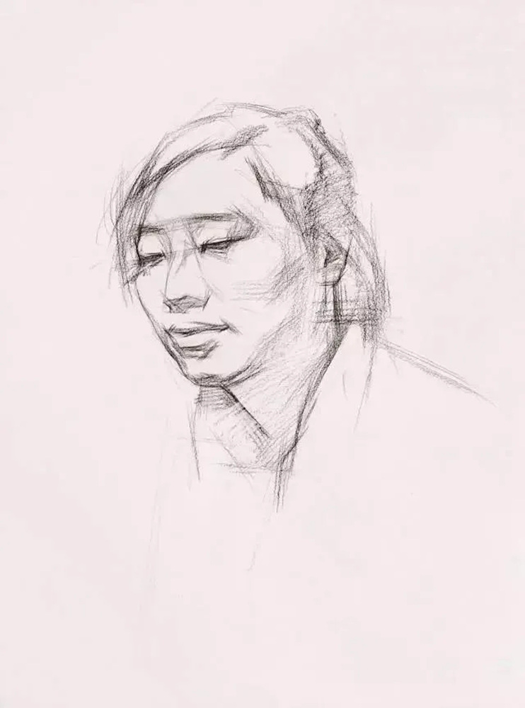 【廣州畫室基礎鞏固】女青年頭像素描拿分點歸納,06