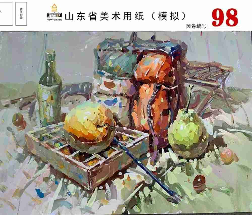 21屆山東美術二模高分卷，廣州美術高考畫室覺得是神仙打架,04