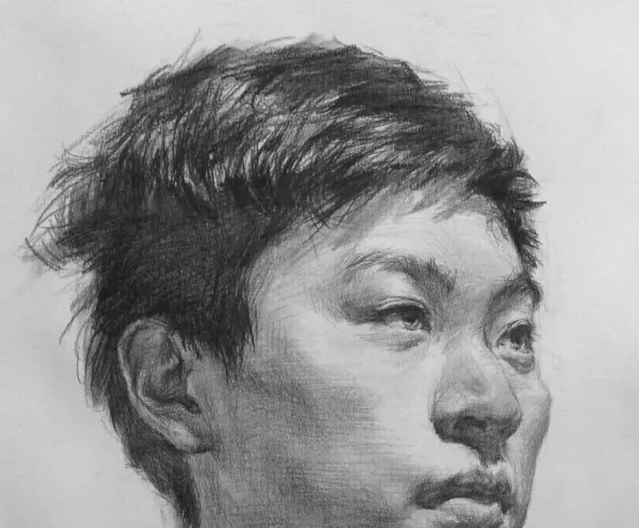  廣州畫室排名前三畫室教你如何讓你的素描頭發看起來不死板粗糙有質感,40