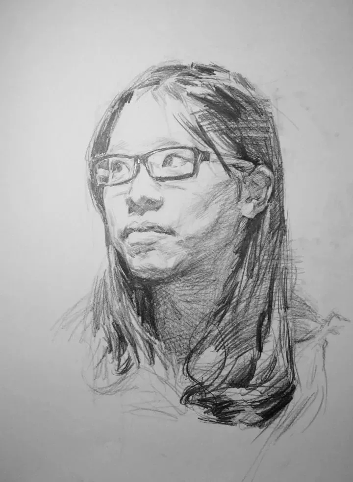  廣州畫室排名前三畫室教你如何讓你的素描頭發看起來不死板粗糙有質感,64