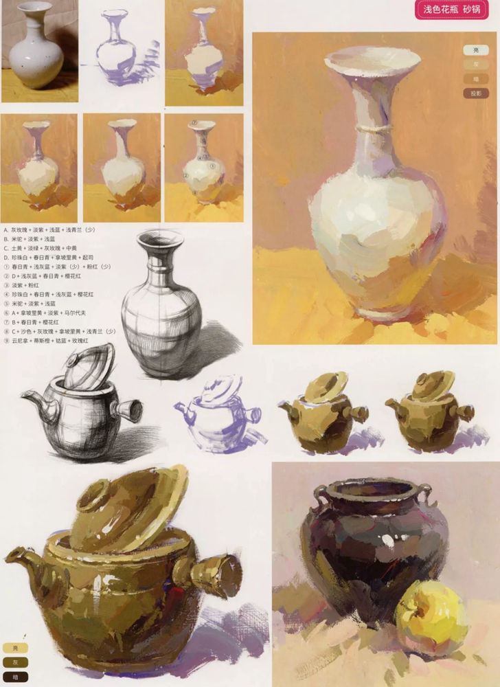 好東西！廣州藝考畫室色彩靜物單體詳細解析,10